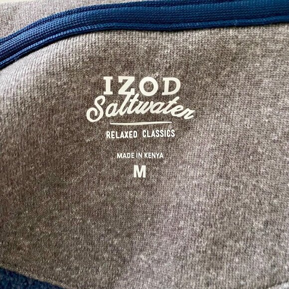 IZOD Quarter Zip Blue Lightweight Fleece Top Men's Medium NEW - Picture 7 of 8